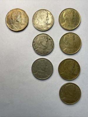 Chile 8 Coin Lot - 1996 50 Peso & 7x 1970s 1 Peso Vintage - Image 1 of 4
