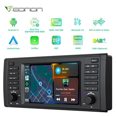 For BMW E39 540i M5 Android 13 8Core CarPlay Car Radio GPS Stereo WiFi Head Unit - Image 1 of 4