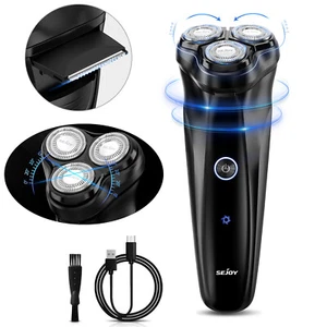 Men'S Rotary Electric Razor Shaver with Pop-up Beard Trimmer 3D Wet & Dry Razor - Picture 1 of 12