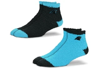 Carolina Panthers 2 Pack Soft Fuzzy Sleep Socks - Picture 1 of 1