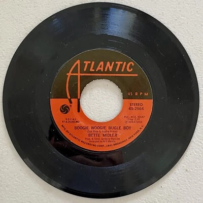 Виниловая пластинка Bette Midler Boogie Woogie Bugle Boy / Delta Dawn 45 об/мин Atlantic - Изображение 1 из 2