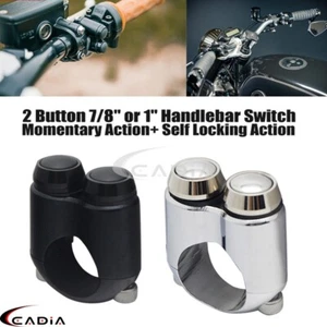 Motorcycle Handlebar Control Switch Fit 7/8" or 1" Momentary / Self Latch Button - Picture 1 of 19
