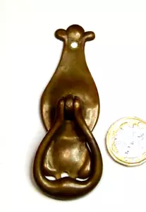 SET x 6 HIGH QUALITY VINTAGE BRONZE ART NOUVEAU CUPBOARD DOOR PULL DROP HANDLES - Picture 1 of 4