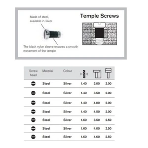 Premium Screws for Ray-Ban Frames- Temple/Hinge Screws - Various Types & Sizes - Picture 1 of 3