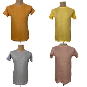 Vintage 70s Ringer T-shirt Pakistani Pure Cotton S, M, L, XL Available 5 Colors  - Picture 1 of 11