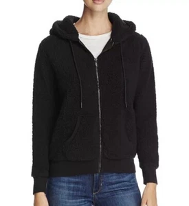ANDREW MARC || Marc New York Teddy Fleece Zip Hoodie in Black - SZ Med 🖤NWT🖤 - Picture 1 of 7