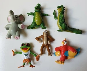 LOTE de 6 figuras de animales posables de PVC Rainforest Café 2000 gorila rana caimán - Imagen 1 de 6
