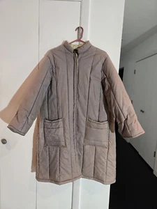 VINTAGE Genita Quilted Fashions Full Length Puffer Coat Beige Womens Sz 22.5 USA - Picture 1 of 14