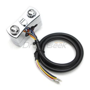 1'' Handlebar Control Switch Button Horn Turn Signal Universal for Harley Chrome - Picture 1 of 10