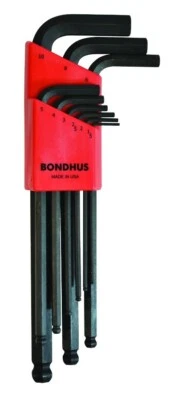 Bondhus 9 pc Ball End Metric Hex L Wrench Set 1.5 - 10 mm MADE IN USA 10999 - Image 1 of 2