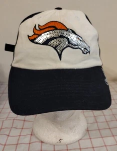 NFL Denver Broncos Damen Cap Mütze blau weiß Riemen hinten bestickt Pailletten '47 - Bild 1 von 6
