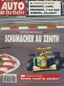 AUTO HEBDO n°845 02/091992 GP BELGIQUE F3000 SPA 1000 LACS - Imagen 1 de 1