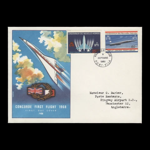 Nouvelles Hebrides 1968 (FDC) Anglo-French Concorde Project, PORT-VILA Cover