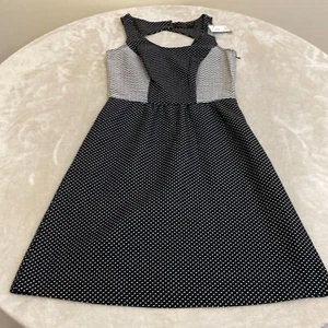 The Limited Womens Black White Polka Dot Round Neck Fit & Flare Dress Size 0 - Picture 1 of 11