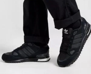 Adidas ZX 750 Men's Size 9 Running Shoe Triple Black Casual Trainer Sneaker - Picture 1 of 12