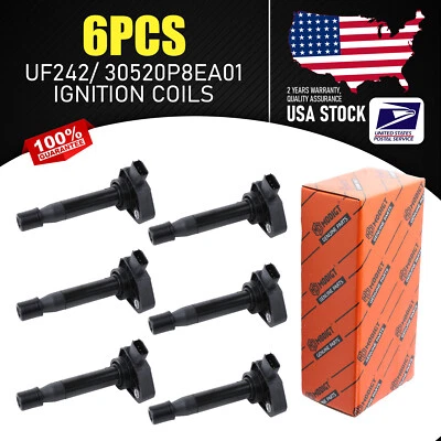 Fit For 1999-2011 Acura CL EL MDX RL TL, Ignition Coil UF242 30520P8EA01 6PCS - Image 1 of 4
