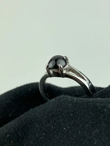 Handmade Black Star Diopside 92.5 Silver Ring Size 7.5 - Picture 1 of 8