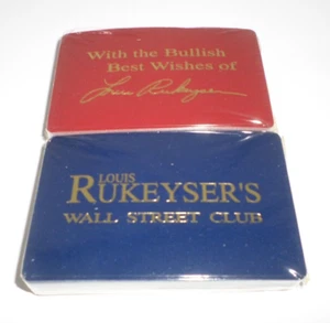 Vintage Louis Rukeyser's Wall Street Club Playing Cards 2-Deck Set Storage Box - Picture 1 of 7