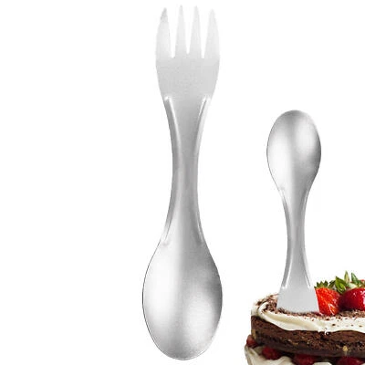 Cuchara tenedor de camping 2 en 1 titanio exterior comedor cuchara utensilio bolsillo spork  Foto 1 de 4