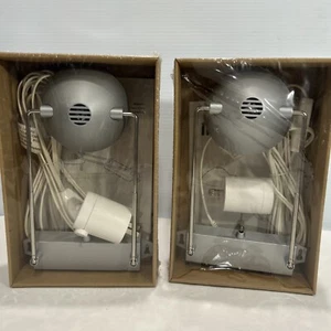 Two Ikea Inreda Lights Wall Mount Lamps Silver 201.193.81 Pictures Bookcase New! - Picture 1 of 7