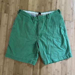 Men's Chino Shorts Madison 36 Green 100% Cotton 9” Inseam - Picture 1 of 7
