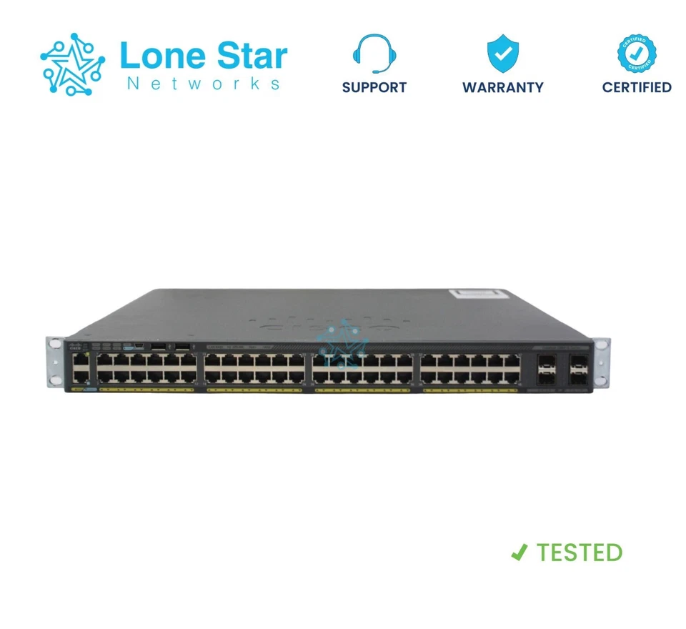 Cisco Catalyst WS-C2960X-48TD-L 10G SFP+ Ports Gigabit Ethernet Switch - Image 1 of 1