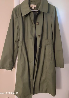 Womens MICHAEL KORS army green ~  Rain Mid Length coat ~ Sz Large - Image 1 of 4