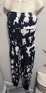 Young Fabulous & Broke großer trägerloser Overall gekräuselt Knöchel grau Batik neu mit Etikett - Bild 1 von 7