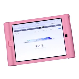 Cubierta de silicona a prueba de golpes rosa MaximalPower funciona para iPad 5 iPad Air - Imagen 1 de 3