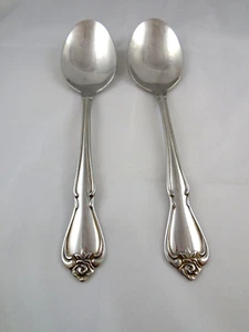 Oneida 1881 Rogers ARBOR ROSE TRUE ROSE 4 Table Place Spoons Stainless Steel - Picture 1 of 10