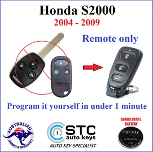 SUITS HONDA S2000 COMPLETE KEY LESS REMOTE FOB 2004 2005 2006 2007 2008 2009 - Picture 1 of 10