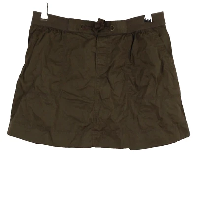 Old Navy womens mini skirt size M elastic waist drawstring 100% cotton green - Image 1 of 3