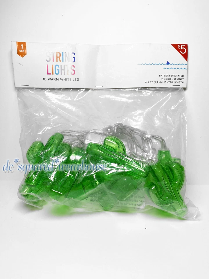 Target Battery Operated String Lights Green Cactus Warm Light Set of 10 - Image 1 of 1