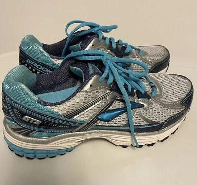 Brooks Adrenaline GTS 13 Womens 8.5 W Sneakers Gray/Blue/Silver 1201231 Running - Image 1 of 4