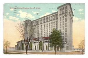 c.1914 Michigan Hauptbahnhof Zug Depot Eröffnung Postkarte Detroit Mi Vintage MCRR - Bild 1 von 2