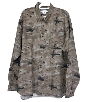 Columbia River Lodge Hombre Cazadora con Botones Talla L Algodón Tostado Exterior Caza  Foto 1 de 4