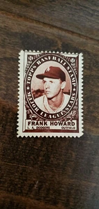 1961 TOPPS INSERT STAMP FRANK HOWARD LOS ANGELES DODGERS SENATORS RANGERS TIGERS - Picture 1 of 1