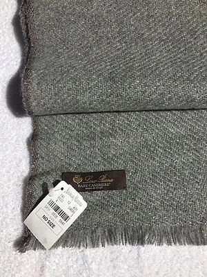 NUEVO con etiqueta $1650. Mantón bufanda de cachemir gris LORO PIANA en caja regalo perfecto Foto 1 de 4