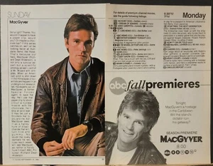 1985 MacGyver TV Show 2pg Print Ad Richard Dean Anderson - Picture 1 of 1