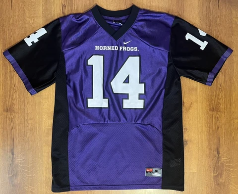 TCU Horned Frogs #14 Andy Dalton Football Jersey Nike Purple Black Youth XL Cover