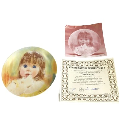 Artist Collector Plate Frances Hook Fascination 8.5 in Vtg 1985 COA Signed Numb - Image 1 of 4