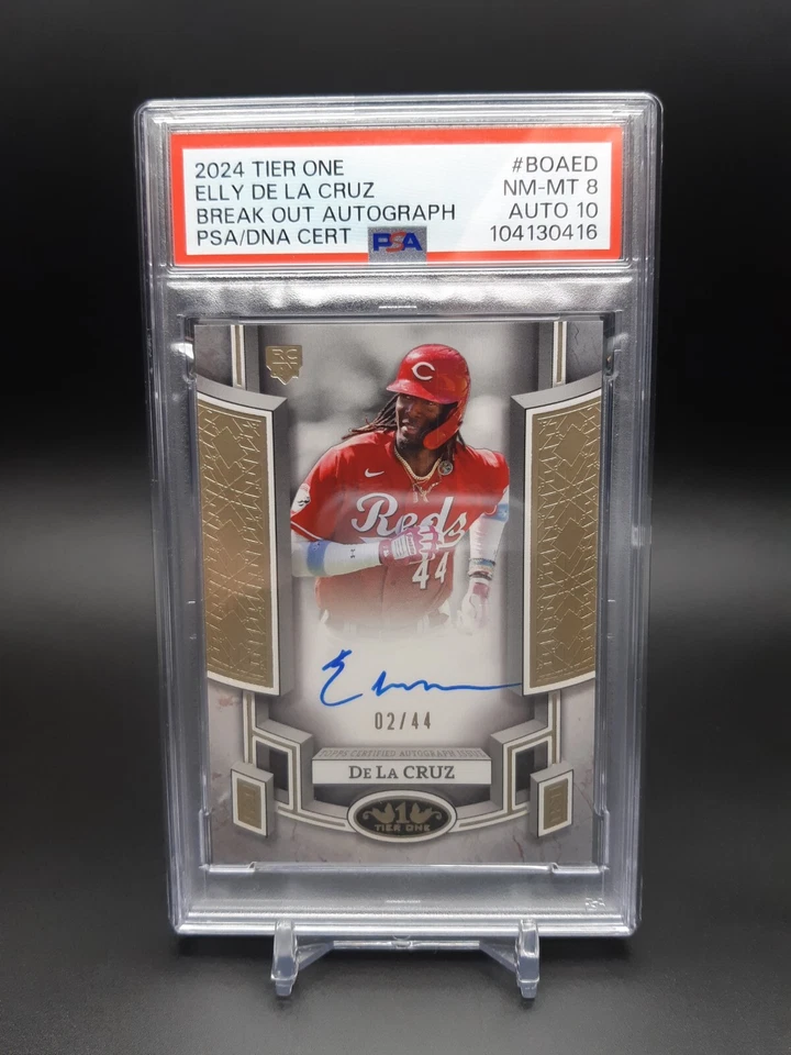 2024 Topps Tier One Elly De La Cruz Break Out RC Auto /44 PSA 8 Auto 10 - Image 1 of 2