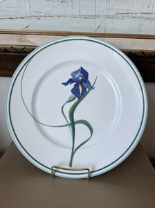 Limoges Ceralene Iris Dinner Plate by A Raynaud 10.75” Blue Green GUC - Picture 1 of 17