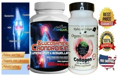Pack Glucosamina + Colágeno y Vitamina C | Soporte Articular | 2 Botellas | 220 Cápsulas T Foto 1 de 4