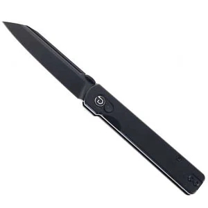 Defcon Folding Knife Black Alum Handle 14C28N Tanto Plain Black Blade TD013BK - Picture 1 of 6