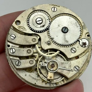 43mm Buren 7 Jewels Sub Seconds Swiss Vintage Hunter Pocket Watch Movement PARTS - Picture 1 of 15