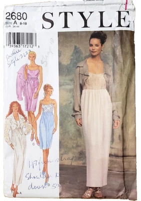 Style Pattern 2680 Misses' Dress Bolero Jacket Gathered Wasit  Sizes 8-18 CUT - Image 1 of 4
