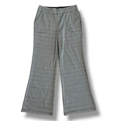 Max Studio London Women’s Large Pants Houndstooth Wide Leg Stretch Trousers - Image 1 of 4