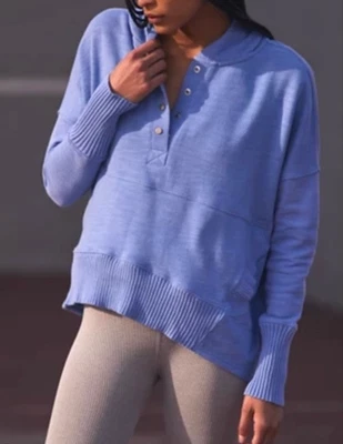 Pullover FP Movement Free People Honey Dove Terry recortado con capucha a presión para mujer M Foto 1 de 4