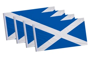 Scotland Flags - Pack of 4 Mini Sleeved Flags - 23cm x 15cm - Foto 1 di 4